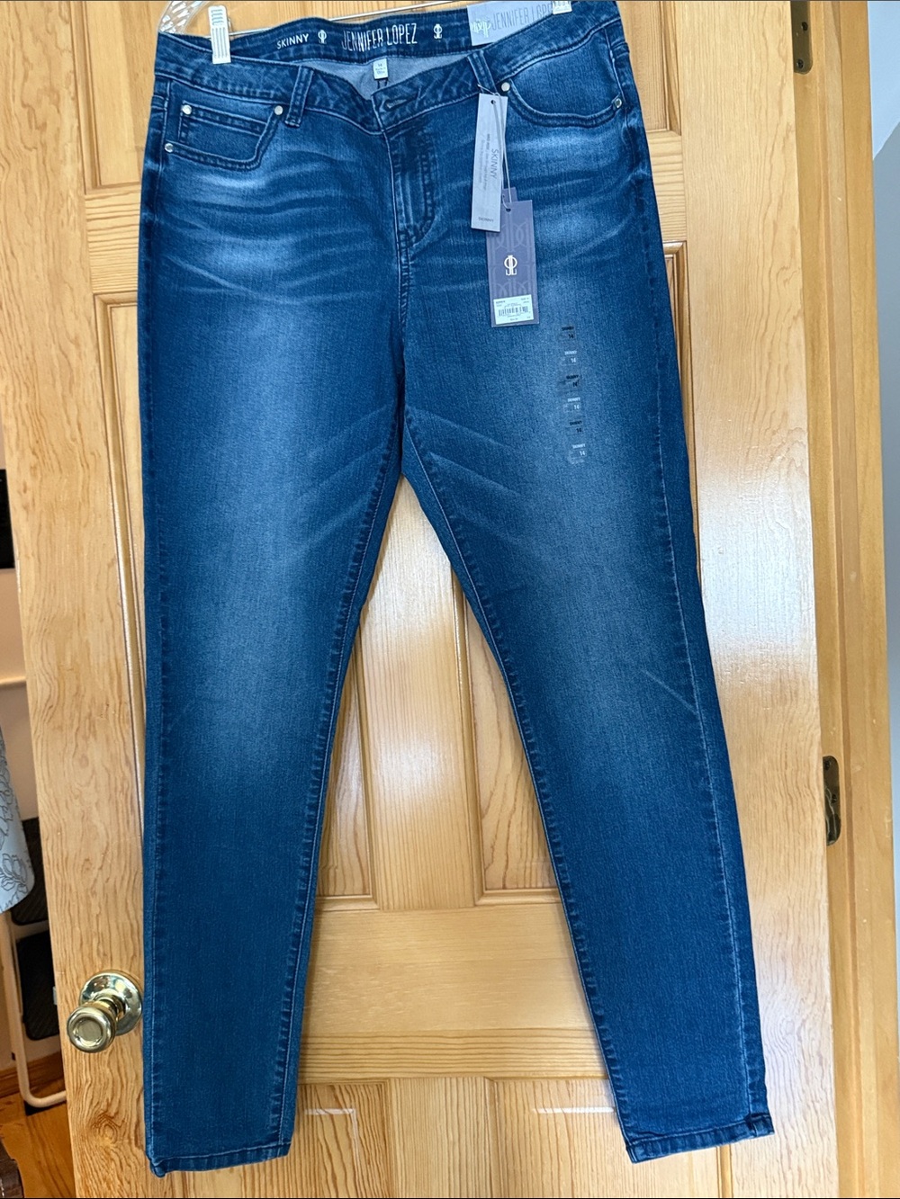Jennifer Lopez Dark Blue Skinny Jeans - Faded Wash
